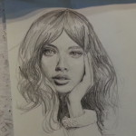 Drawing - Self-Portrait Graphite Exercise, Liesl C  Fall 2015